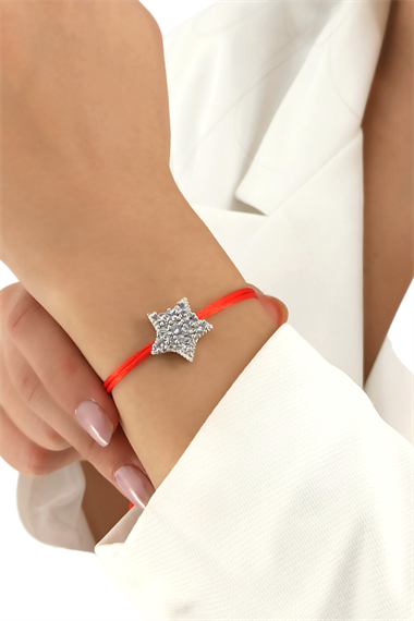 Premium Taşlı Yıldız İp Bileklik