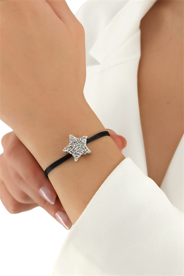 Premium Taşlı Yıldız İp Bileklik