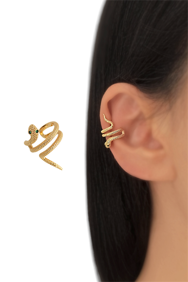 Premium Tekli Sarmal Yılan Kıkırdak Küpe