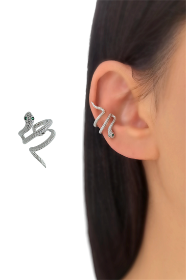 Premium Tekli Sarmal Yılan Kıkırdak Küpe