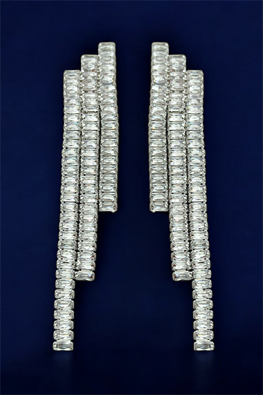 Premium Üç Sıra Baget Su Yolu Küpe