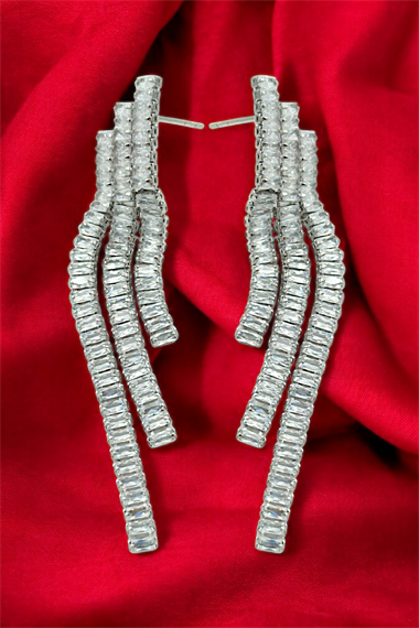 Premium Üç Sıra Baget Su Yolu Küpe