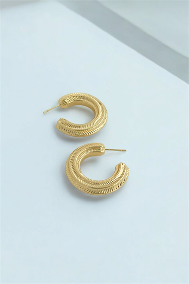 Premium Xuping Renk Atmaz Lazer Kesim Bombeli Halka Küpe