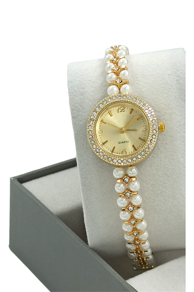 Premium Yuvarlak Kadran İncili Saat