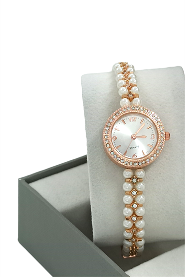 Premium Yuvarlak Kadran İncili Saat