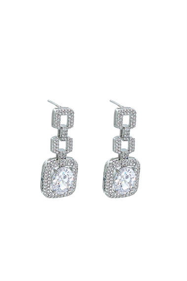 Premium Zirkon Taş Baget Küpe