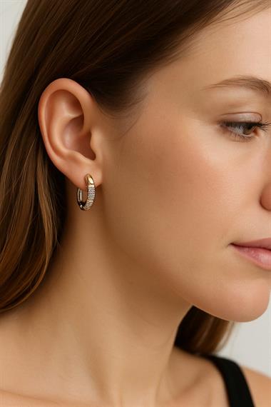 Premium Zirkon Taş Halka Küpe 35712