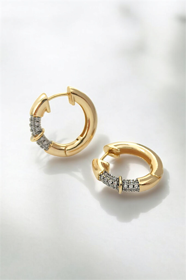 Premium Zirkon Taş Halka Küpe 35712