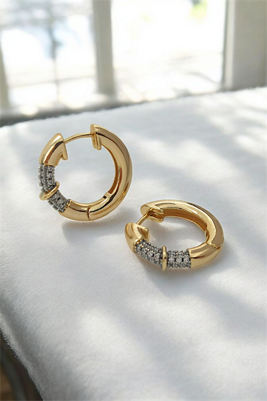 Premium Zirkon Taş Halka Küpe 35712