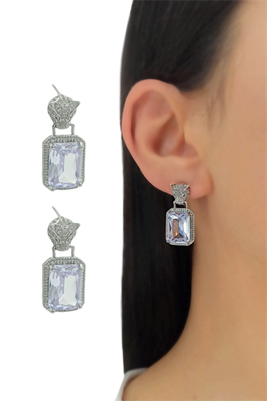 Premium Zirkon Taş Sonsuz Döngü Küpe