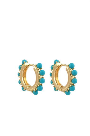 Renkli Boncuk Halka Küpe TrKüpe35219