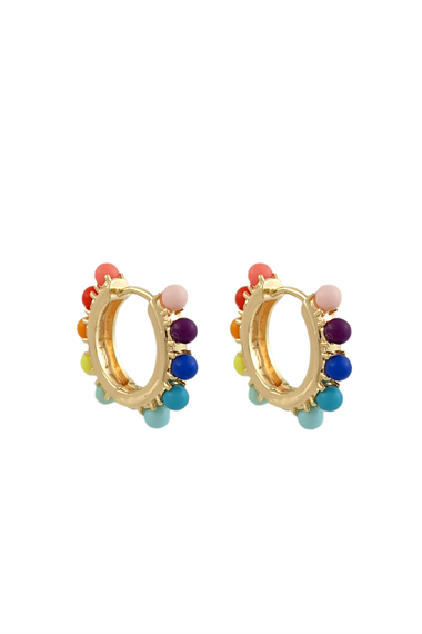 Renkli Boncuk Halka Küpe TrKüpe35219