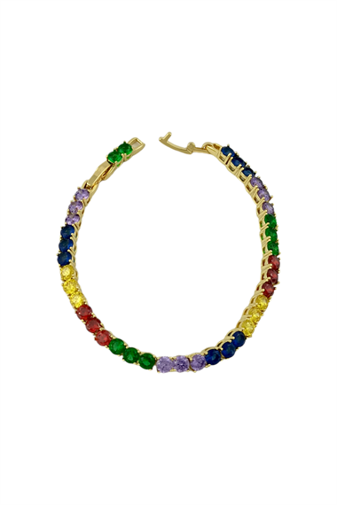 Renkli Yuvarlak Taş Bileklik TrBileklik70386