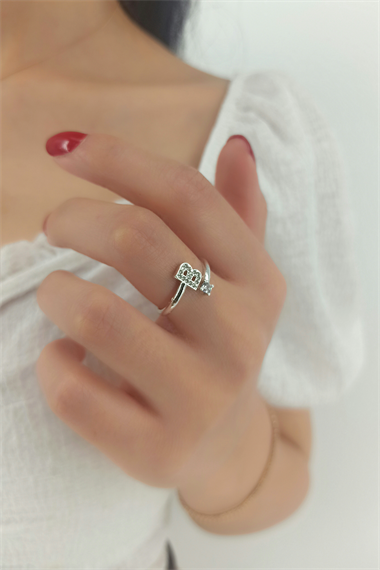 Taşlı B Harf Yüzük TaşlıHarfYüzükB