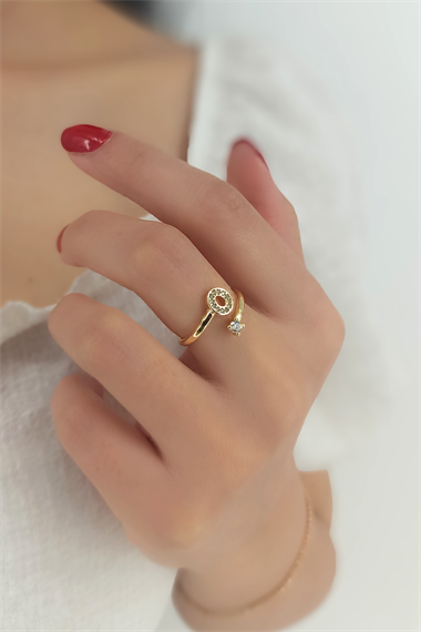 Taşlı O Harf Yüzük TaşlıHarfYüzükO