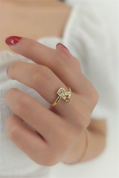 Taşlı R Harf Yüzük TaşlıHarfYüzükR