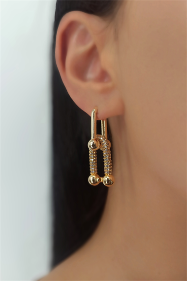 Taşlı Üç Boyut Küpe TrKüpe34817