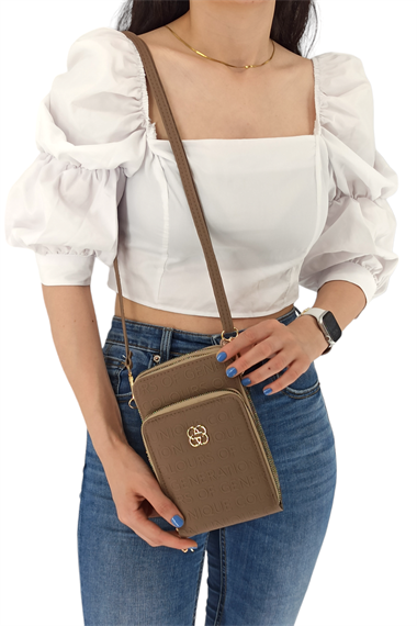 Telefon Gözlü Baskılı Telefonluk Cüzdan Telefonluk Çanta Gofraf  TrCüzdanKS07