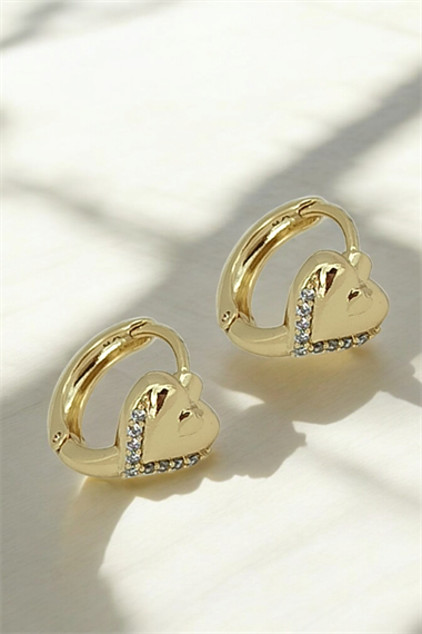 Xuping Renk Atmaz Bombeli Kalp Halka Küpe