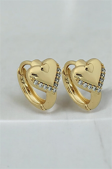 Xuping Renk Atmaz Bombeli Kalp Halka Küpe