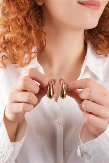 Xuping Renk Atmaz Kalın Bombeli Oval Küpe 35629