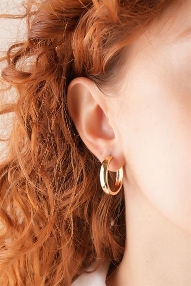 Xuping Renk Atmaz Kare Kesim Halka Küpe 35624