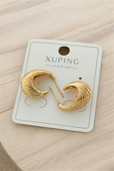 Xuping Renk Atmaz Lazer Kesim Ay Küpe