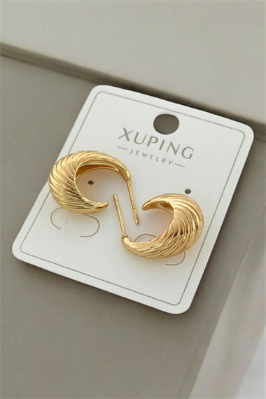 Xuping Renk Atmaz Lazer Kesim Ay Küpe