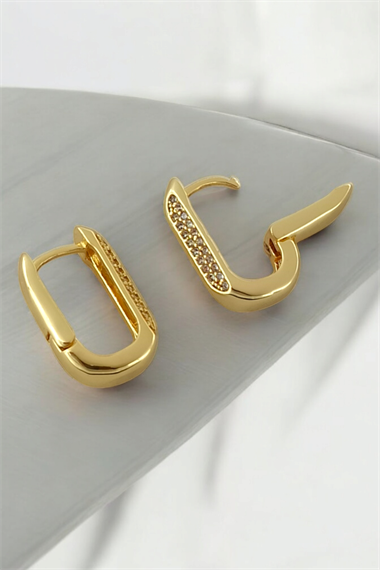 Xuping Renk Atmaz Taşlı Kare Kesim Küpe