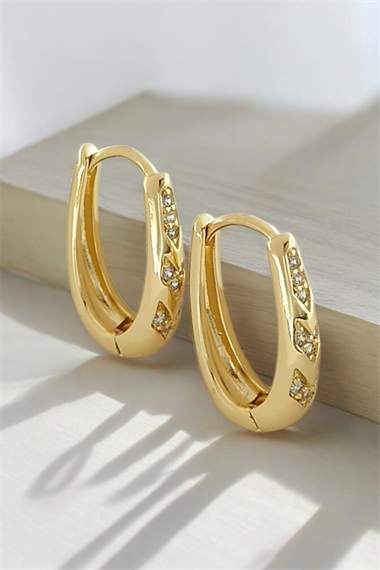 Xuping Renk Atmaz Taşlı Oval Küpe