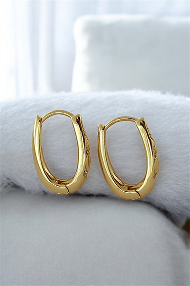 Xuping Renk Atmaz Taşlı Oval Küpe