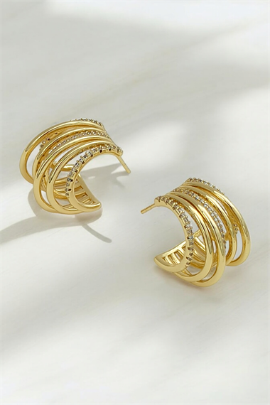 Xuping Renk Atmaz Taşlı Sıralı Küpe