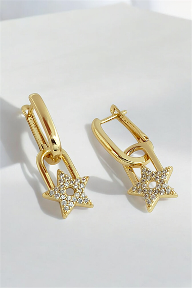 Xuping Renk Atmaz Taşlı Yıldız Küpe