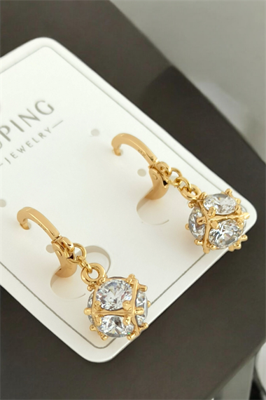 Xuping Renk Atmaz Zirkon Taş Küp Halka Küpe