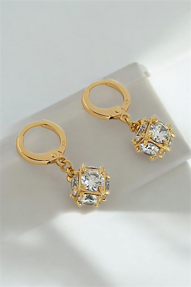 Xuping Renk Atmaz Zirkon Taş Küp Halka Küpe