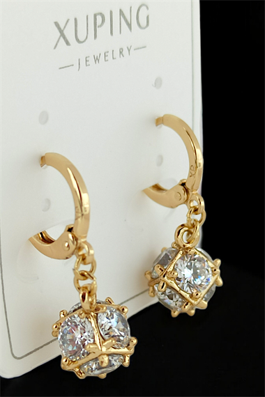 Xuping Renk Atmaz Zirkon Taş Küp Halka Küpe