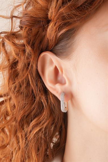 Xuping Renk Atmaz Zirkon Taşlı Kare Küpe 35632