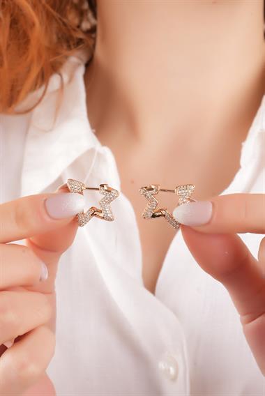 Xuping Renk Atmaz Zirkon Taşlı Yıldız Küpe 35628