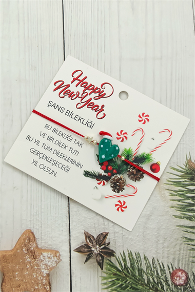 Yeni Yıl Hediyesi Cam Şans Bilekliği 