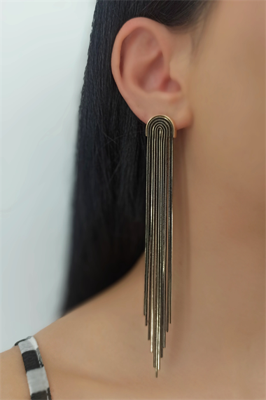 Yuvarlak Uzun Yılan Zincir Küpe TrKüpe34643