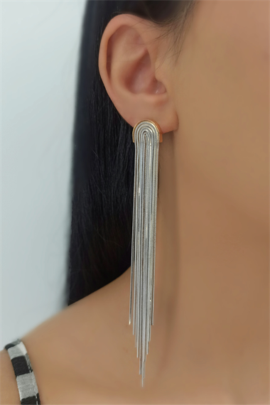 Yuvarlak Uzun Yılan Zincir Küpe TrKüpe34643