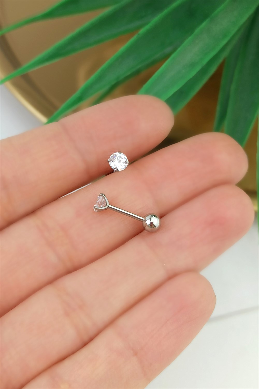 316 Cerrahi Çelik Büyük Toplu Taşlı Piercing TrPiercing0135