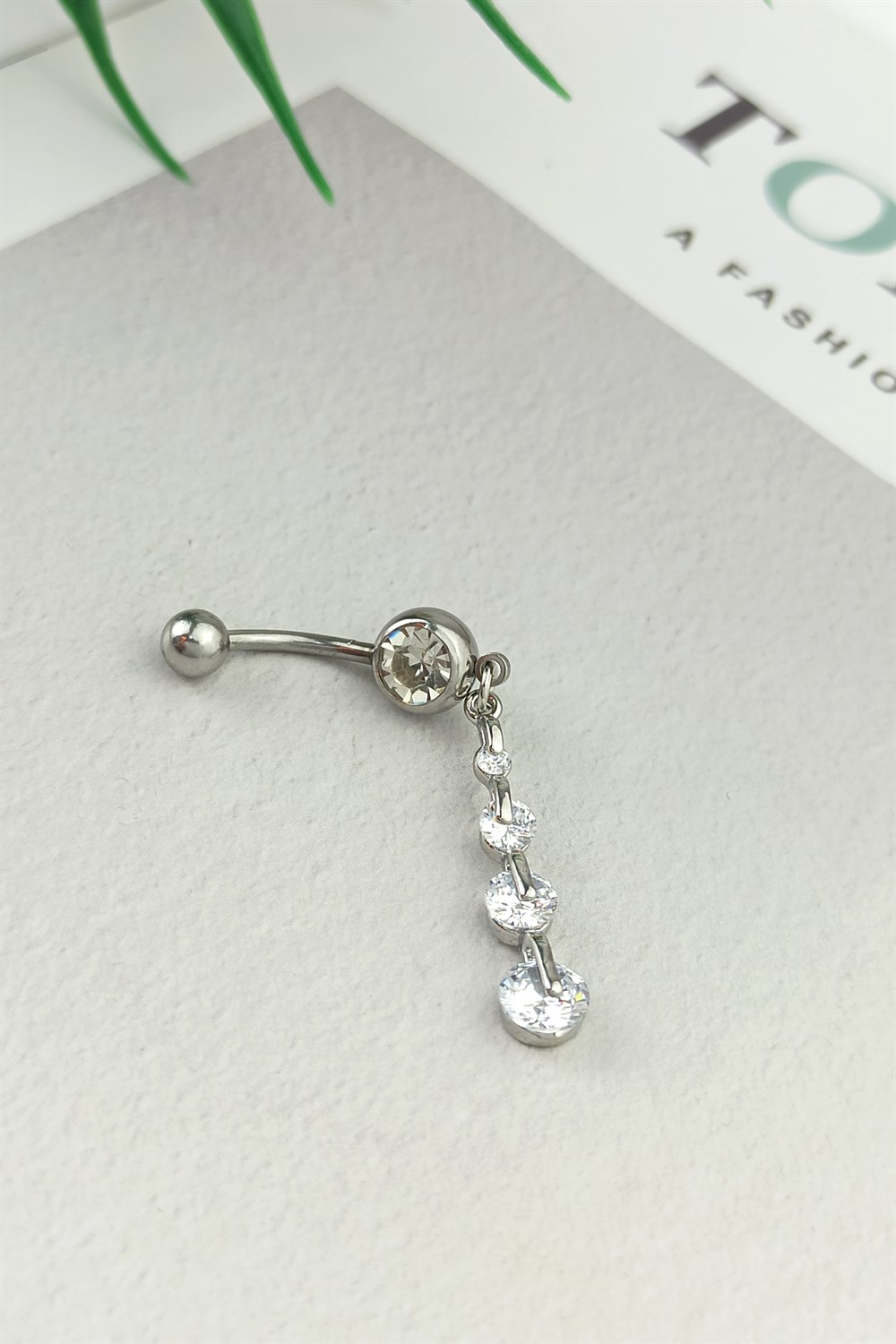 316 Cerrahi Çelik Sallantı Zirkon Taş Göbek Piercing TrPiercing0117