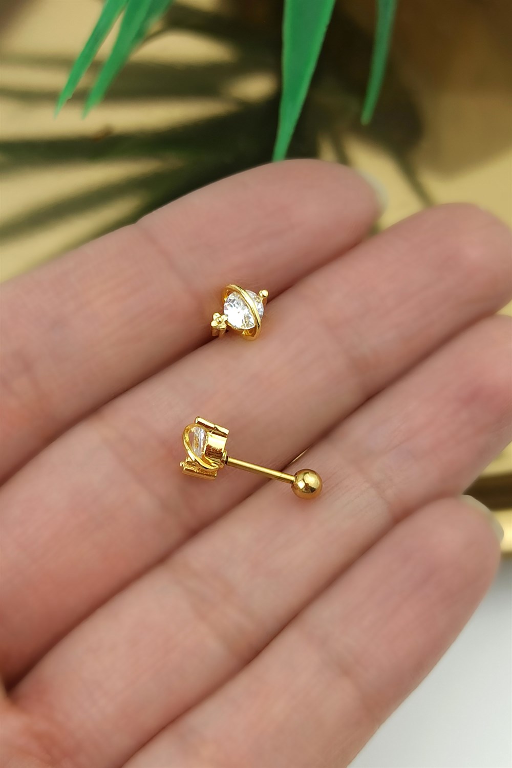 316 Cerrahi Çelik Taşlı Satürn Piercing TrPiercing0145
