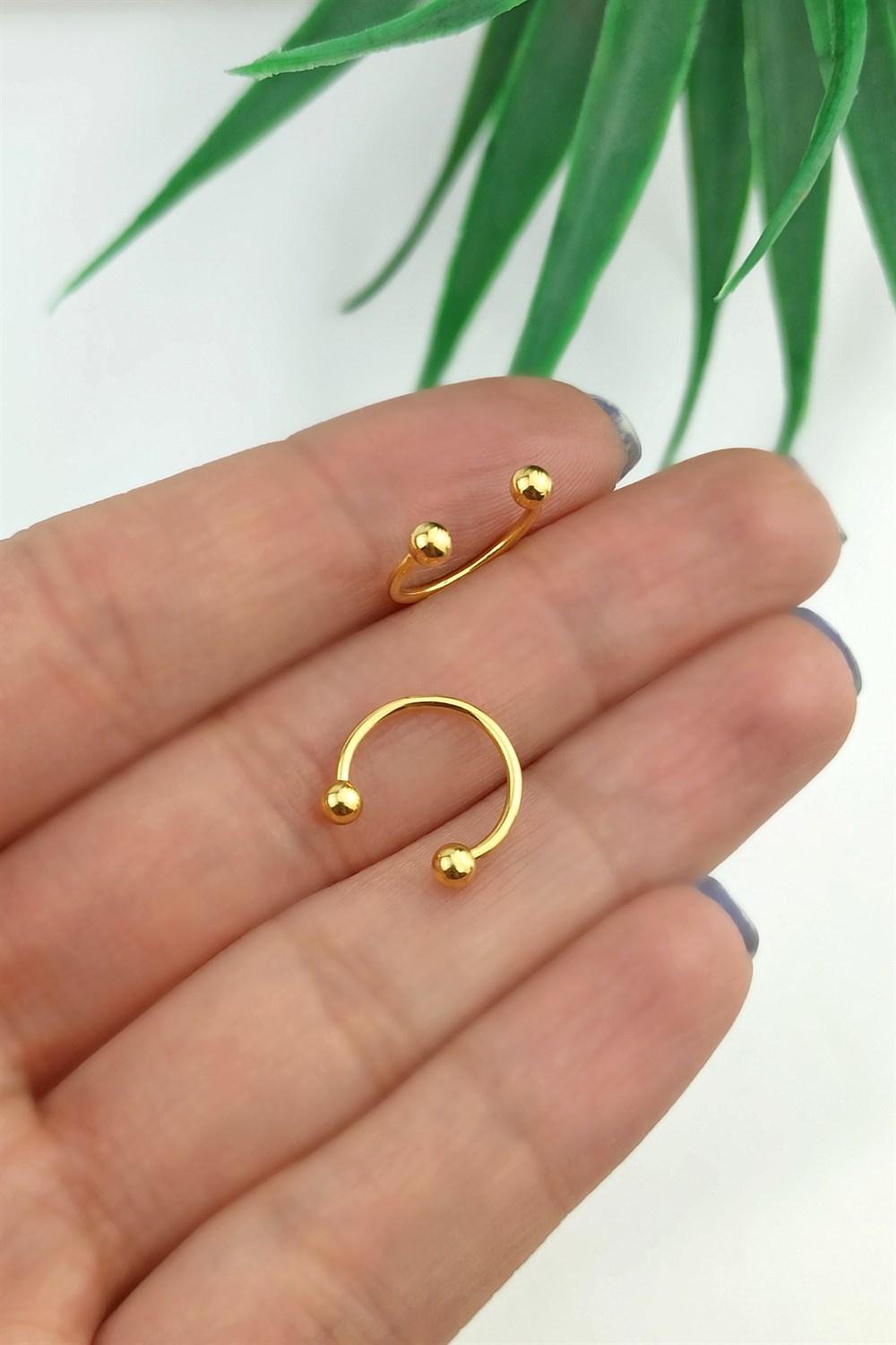 316 L Cerrahi Çelik 2 li Büyük Boy Septum Piercing TrPiercing081 PierX050*2X