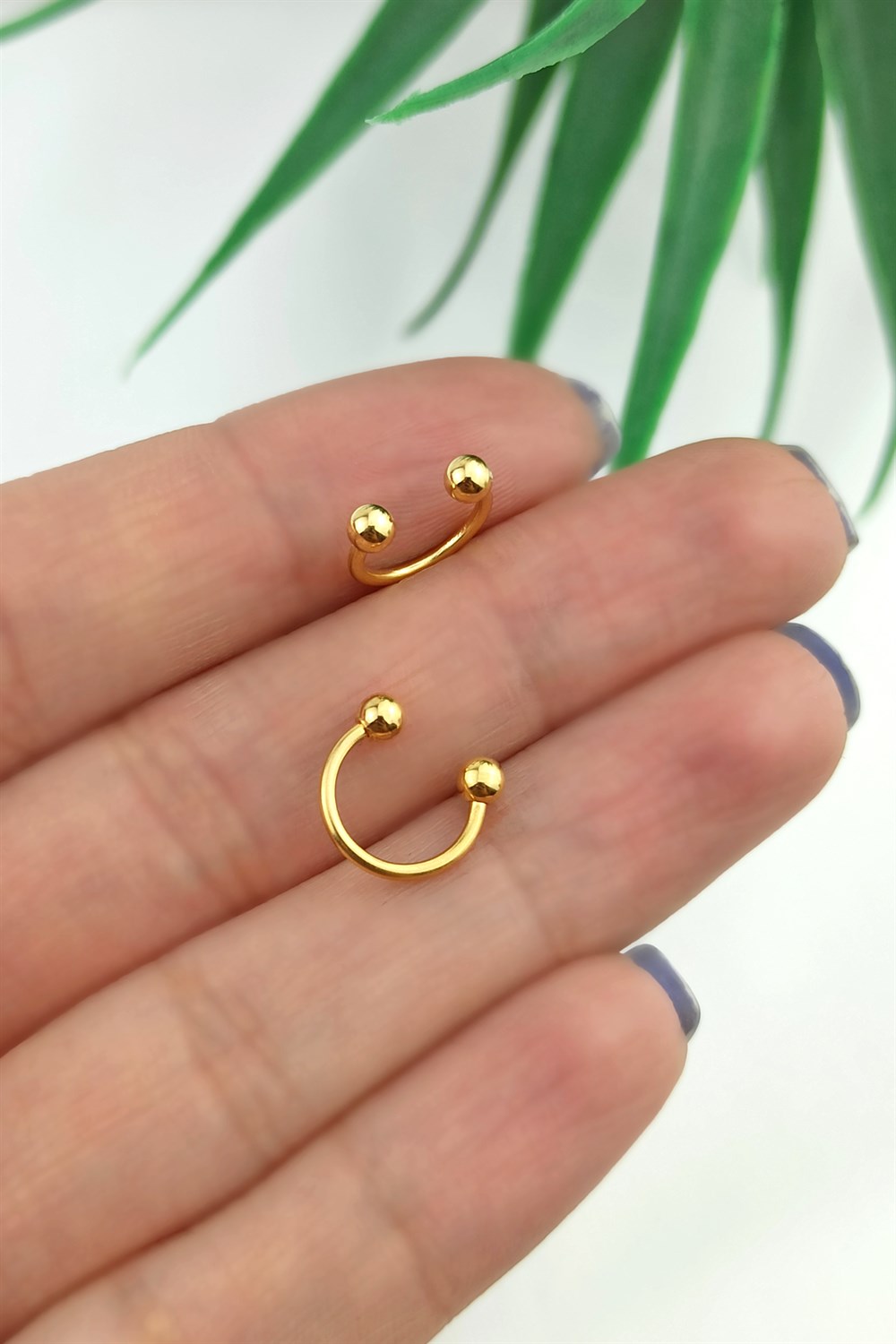 316 L Cerrahi Çelik 2 li Küçük Boy Septum Piercing TrPiercing080 PierX050*2X