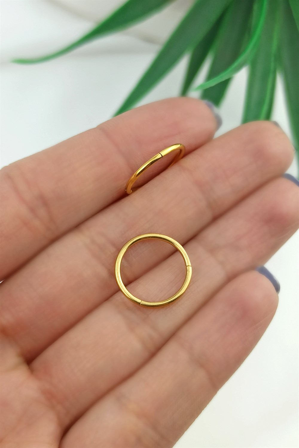 316 L Cerrahi Çelik Büyük Boy Düz Halka Piercing TrPiercing076 PierX200X