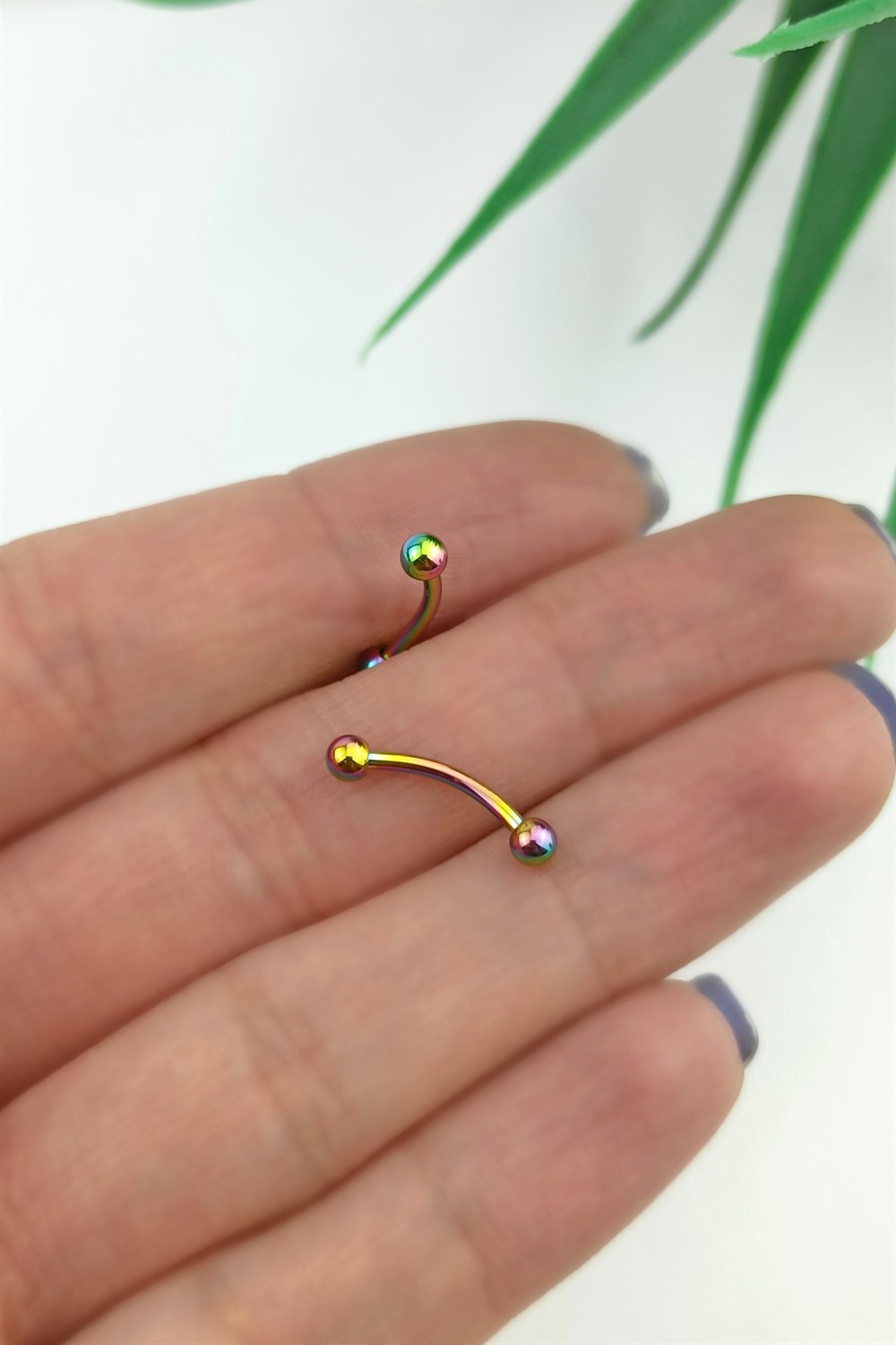 316 L Cerrahi Çelik Büyük İki Tarafı Toplu Titanium Elips Piercing TrPiercing0101 PierX150X