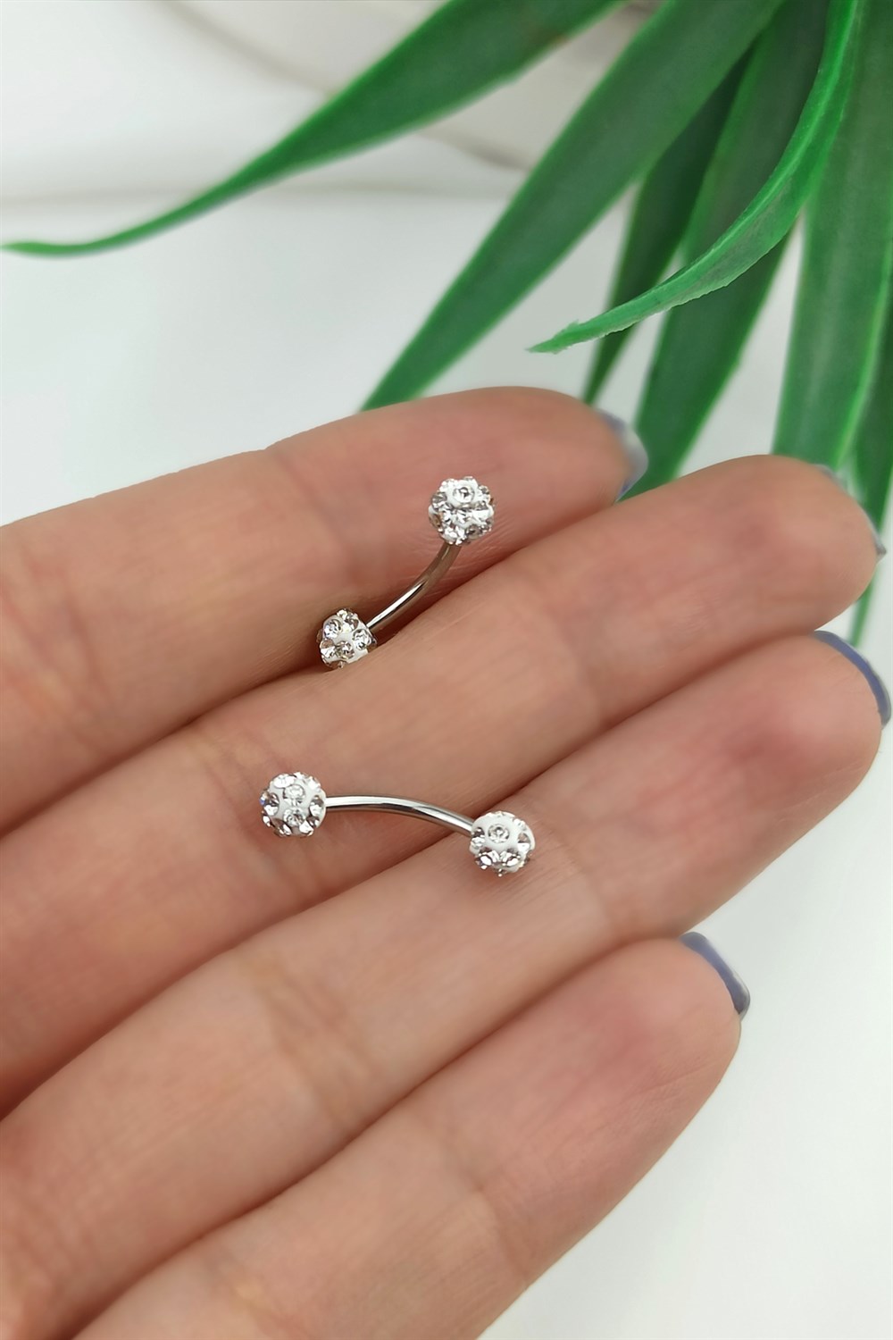 316 L Cerrahi Çelik Büyük Toplu Taşlı Elips Piercing TrPiercing082 PierX200X