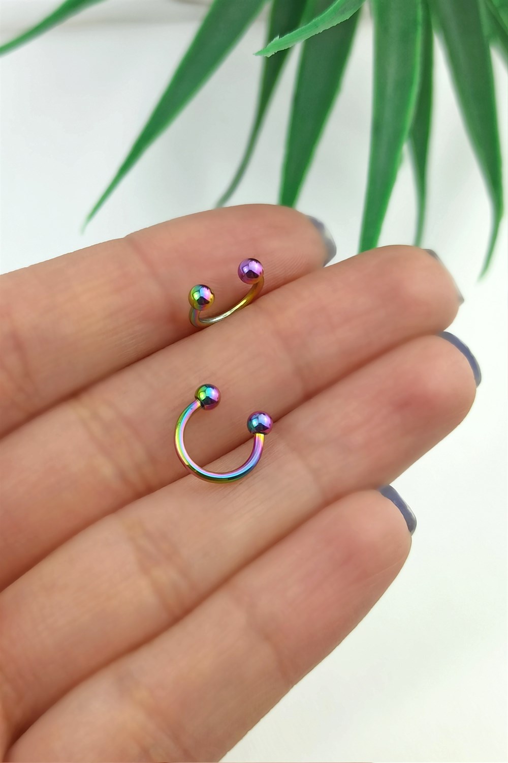 316 L Cerrahi Çelik Küçük İki Tarafı Toplu Septum Piercing TrPiercing0102 PierX150X